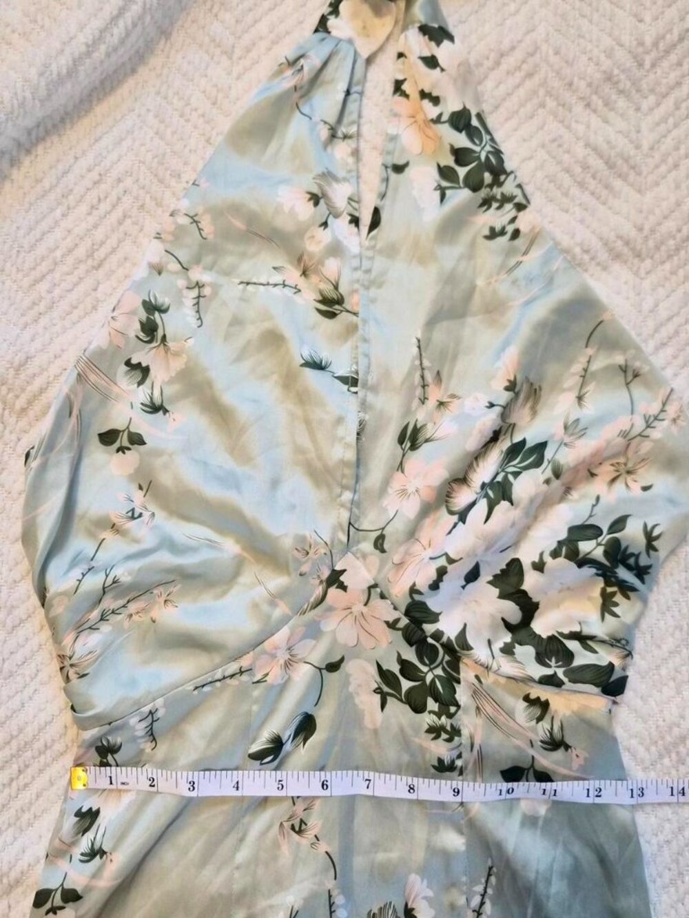 Soft Pale Green Tie Back Formal Dress - Picture 5 of 8